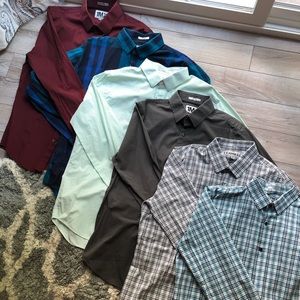 6 fitted Express button ups